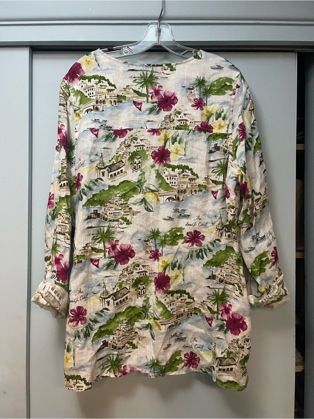 Cynthia Rowley Amalfi Coast Print Linen Tunic Top – Size 1X - Picture 8 of 8
